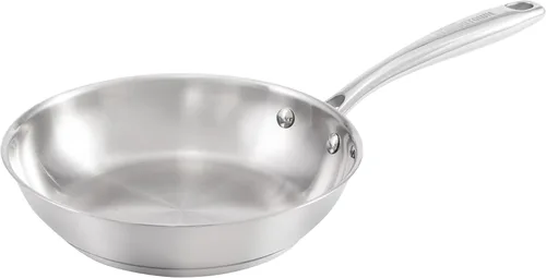 Vista 11 de Guy Fieri's Flavortown Cacerola de acero inoxidable de 3.2 cuartos de galón con tapa de vidrio templado, utensilios de cocina con base tri-capa