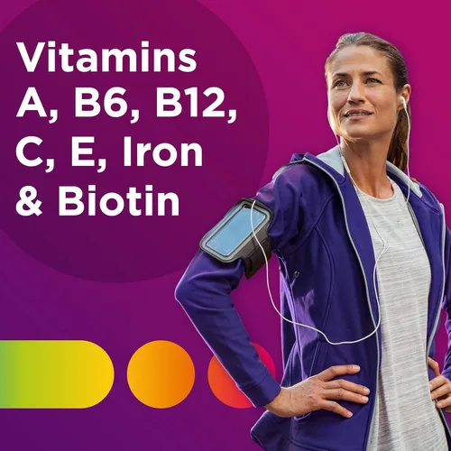 Vista 4 de Centrum Tableta multivitamínica para mujer, suplemento multivitamínico/multimineral con hierro, vitamina D3, vitaminas B y antioxidantes vitaminas C