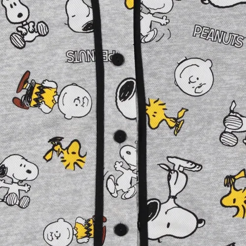 Vista 5 de Peanuts Snoopy - Camiseta de béisbol para mujer, Snoopy Charlie Brown, Woodstock, Linus Mesh Button Down