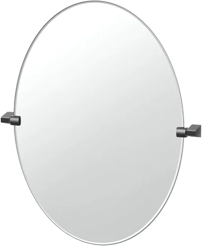 Vista 26 de Gatco 5679SM - Espejo rectangular sin marco, 24 pulgadas, latón cepillado negro mate combinado