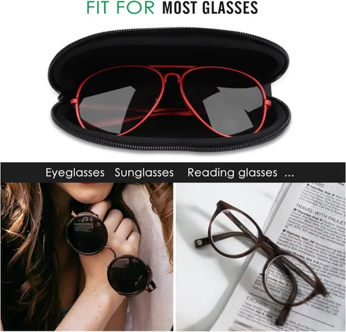 Vista 3 de MoKo - Estuche suave, ultra ligero, de neopreno, para lentes de sol, con cremallera y clip para cinturón