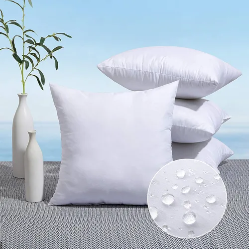 Vista 9 de MIULEE Paquete de 4 rellenos de almohada para exteriores de 12x18 pulgadas, rellenos de almohada decorativos resistentes al agua, relleno