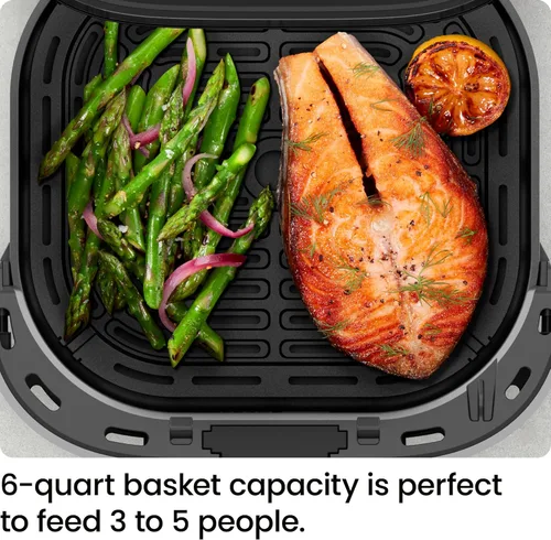 Vista 3 de Chefman Freidora de Aire – Freidora de Aire Compacta de 6 QT para Comidas Rápidas y Fáciles, Cuenta con Tecnología Hi-Fry para Extra Crujiente