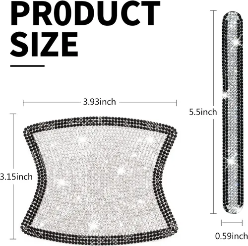 Vista 2 de 8 piezas brillantes para manija de puerta de coche, calcomanía universal de seguridad resistente a los arañazos, cubierta de manija de automóvil