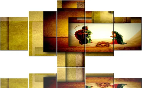 Vista 60 de TUMOVO Jesús Christian - Pintura sobre lienzo de 5 piezas