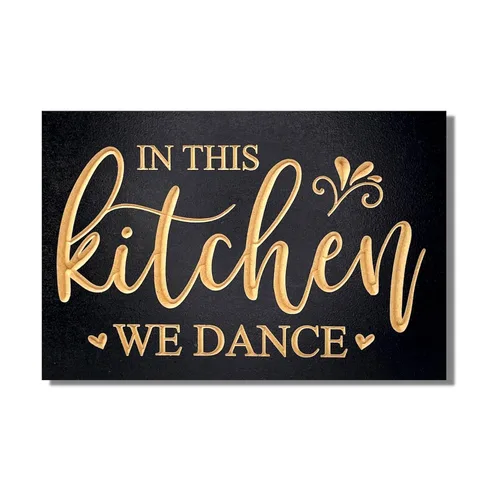 Vista 9 de In This Kitchen We Dance Kitchen Sign - 12 x 18 inch - Carved Wooden Kitchen Decor - Kitchen Wall Art - Farmhouse Wall Decor - Pictures for Kitchen