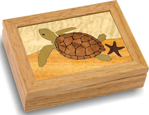 Joyero de madera de tortuga marina Hecho a mano en Estados Unidos Calidad inigualable Único, no hay dos iguales Obra original de arte de madera