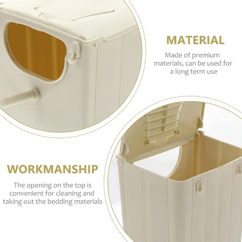 Vista 7 de TEHAUX Bird Nest Breeding Box, Plastic Finch Nest House Hanging Bird Hut Parakeet Nesting Box Bird Cage Mounted for Small Cockatiel Conure Parrot