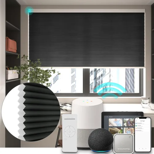 Vista 18 de Changshade Persianas celulares opacas de tamaño personalizado, sin cables, con el diámetro de panales de 1.5 pulgadas, para oficina, sala de estar