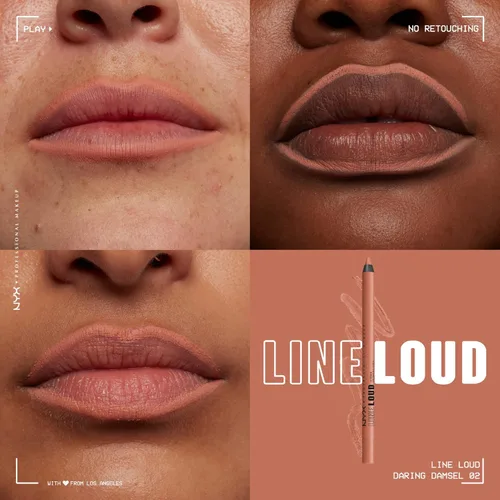 Vista 2 de NYX PROFESSIONAL MAKEUP - Delineador de labios Line Loud, lápiz labial de larga duración y pigmentado con aceite de jojoba y vitamina E - Doncella