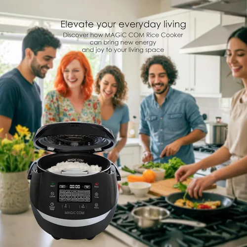 Vista 5 de MAGiC COM Arrocera digital multifuncional para 10 tazas sin cocinar (20 tazas cocidas), olla eléctrica programable 15 en 1 para arroz y granos