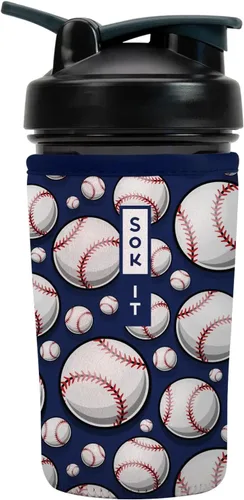 Vista 2 de Funda aislante de neopreno para botella mezcladora de proteínas Sok It BotlSok (Jardín inglés de picnic, se ajusta a botella mezcladora de 28 oz)