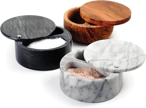 Vista 8 de RSVP International Caja de doble compartimento Recipiente de hierbas elegante y moderno 10 onzas en total Parte superior giratoria protege