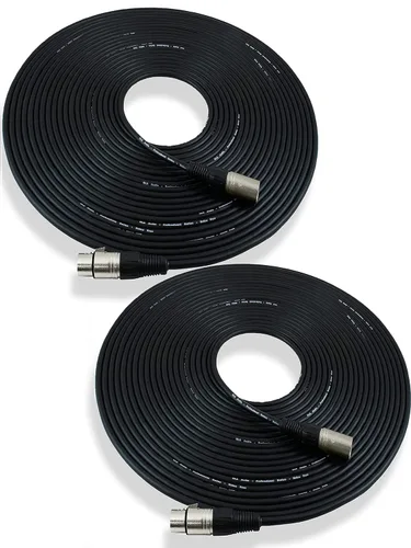 Vista 14 de GLS Audio Cables de conexión de cable de micrófono de 25 pies - XLR macho a XLR hembra cables de micrófono negro - Cable de serpiente de micrófono