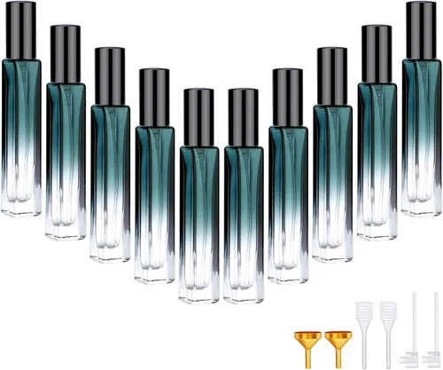 Vista 21 de Segbeauty 5 Pack de botellas de spray de vidrio rellenables de 10 ml para perfume, botella de colonia de niebla fina mini vacía de viaje de 10 ml