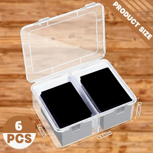 Vista 3 de Vicenpal Caja de almacenamiento de 300 tarjetas compatible con Mtg TCG, caja de almacenamiento de tarjetas de intercambio de plástico transparente