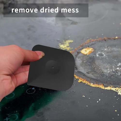 Vista 3 de Juego de herramientas de raspado de ollas de plástico para cocina, 3 piezas de esponja de nylon de plástico para limpieza de sartenes de hierro Negro