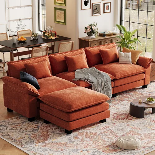 Vista 130 de CDCASA Silla de acento de gran tamaño de 50'' con otomana Asiento extra ancho y profundo estilo sofá nube para sala de estar, dormitorio, rincón