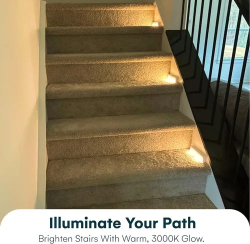 Vista 8 de Brilliant Evolution Luces LED inalámbricas para escaleras con sensor de movimiento, paquete de 3 luces nocturnas que funcionan