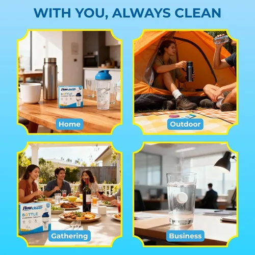 Vista 8 de flowcheer Paquete de 36 tabletas de limpieza de botellas