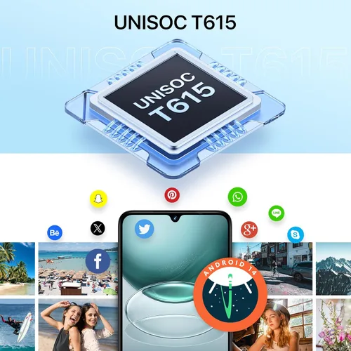 Vista 8 de UMIDIGI G100 Teléfono celular desbloqueado Android 14, pantalla HD+ de 6.9" a 120Hz, Octa-core 16GB +256GB ampliable a 1TB, GPS, teléfono