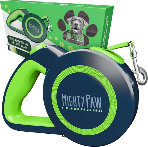 Vista 11 de Correa retráctil Mighty Paw con soporte incorporado para bolsas de excremento Correa retráctil para perros de 16' de largo para perros pequeños