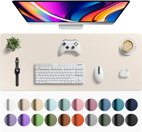 Vista 580 de Aothia Protector de escritorio de cuero, alfombrilla para mouse, alfombrilla de escritorio de oficina, 31.5 x 15.7 pulgadas, secante de escritorio