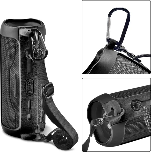 Vista 2 de Funda de silicona para JBL FLIP 6 Altavoz Bluetooth portátil impermeable, funda de goma suave de gel, bolsa de almacenamiento de transporte de viaje