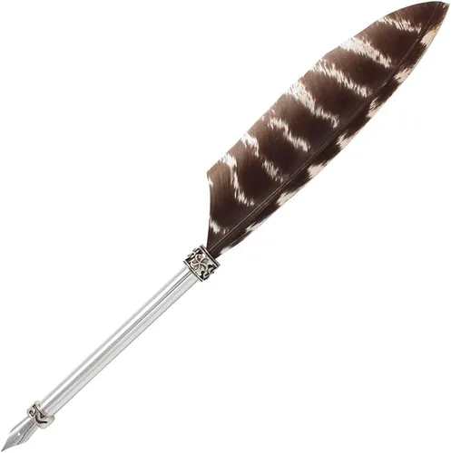 Vista 6 de Gullor Pluma de pluma vintage, pluma de inmersión de plumas naturales con caja de regalo, negro y marrón